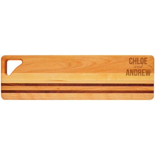 Modern Couple Horizon Long 20-inch Wood Cutting Board